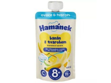 Bolsa de requesón con plátano Hamánek de 100 g