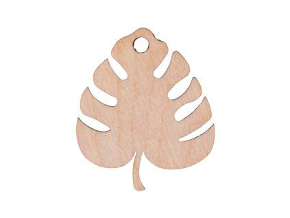 Portavelas de madera de monstera