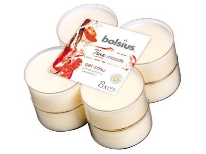 Bolsius Aromatic 2.0 Velas de té perfumadas Maxi 8 unidades, Ponte cómodo