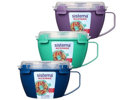 Récipient pour nouilles et frites au micro-ondes Sistema 940 ml, couleurs assorties
