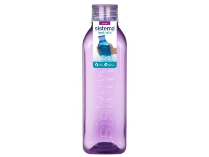 Sistema Hydrate Square, flacon carré de 1 l avec bouchon à vis, violet