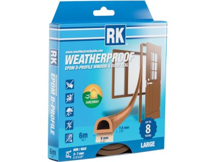 Joints d'étanchéité pour fenêtres et portes EPDM – Profilé en D, marron 6 m