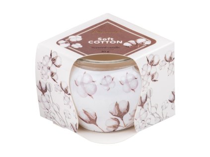 Bougie parfumée Emocio en verre, décor Coton Doux, 70 x 62 mm