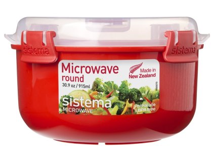 Chauffe-plats rond pour micro-ondes Sistema 915 ml, rouge