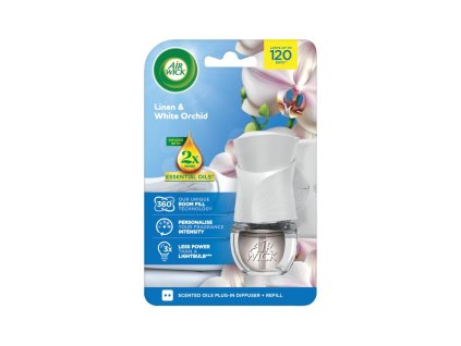 Machine à laver électrique Air Wick + sachets de 19 ml Lin et Orchidée Blanche