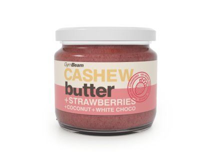 cashew butter with coconut white choco and strawberry gymbeam
