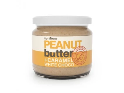 peanut butter caramel white chocolate 340 g gymbeam