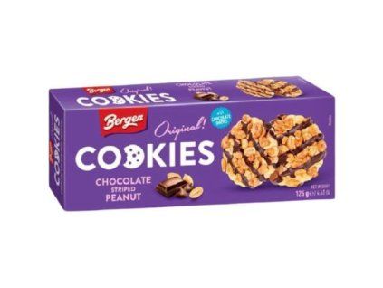 Biscuits Bergen rayés chocolat-cacahuète 125g