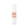Bougies de table Emocio, prisme, lot de 6, 18 x 240 mm, blanc