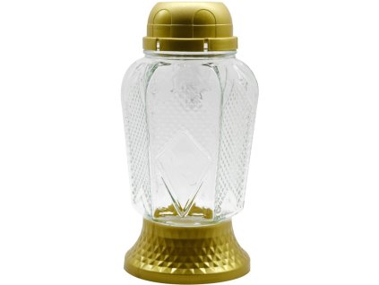 Staklena LED svjetiljka za nadgrobni spomenik Madonna 21,5 cm zlatna