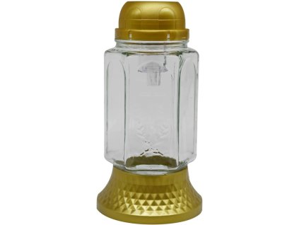 Stakleni LED križ za grob Madonne 21 cm zlatni