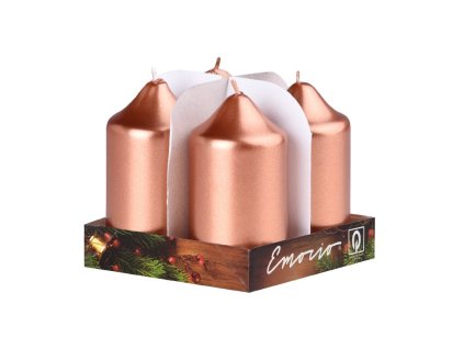 Emocio Adventski cilindar 4 kom 40x75 Metalne bakrene svijeće