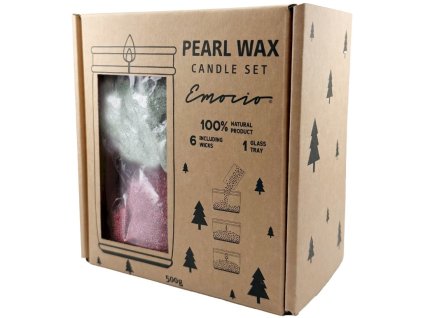 Emocio poklon set voska u prahu 500g + fitilji + čaša, šareni