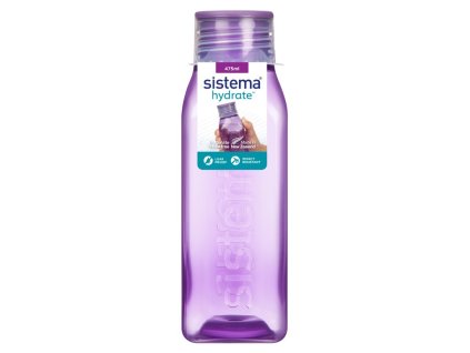 Sistema Hydrate Square kvadratna boca s navojnim čepom 475 ml, ljubičasta