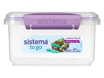 Sistema To Go Lunch Plus kutija za ručak 1,2 l s priborom za jelo, ljubičasta