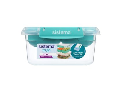 Sistema Podijeljena vodootporna kutija za hranu To Go STAX, 1,15 l, zelena