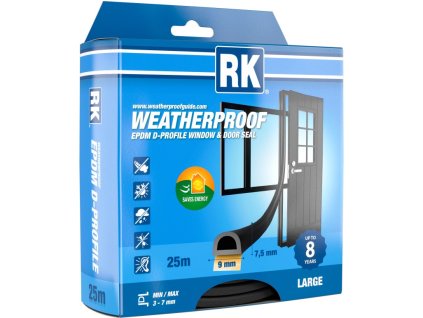 Brtve za prozore i vrata EPDM – D-profil, crne 25 m