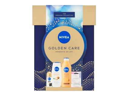 NIVEA poklon set za žene Golden Care (mlijeko, gel za tuširanje, roll-on, Lab, maska) 