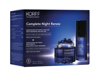 KORFF AJÁNDÉKCSOMAG ÉJSZAKAI REGENERÁLÓ, GYÖNGYÖK 28 db + SZÉRUM 50 ml;