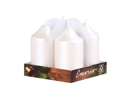 Emocio adventi henger 4 db 50x90 Perla krémgyertya