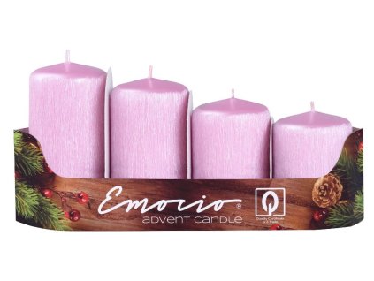 Emocio adventi gyertyaalakok 4 db 40 mm-es karcos gyöngy rózsaszín gyertyák