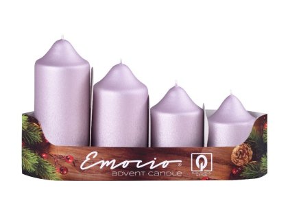 Emocio adventi gyertyák 4 db átmérőjű 50 mm exkluzív matt órózsaszín gyertyák