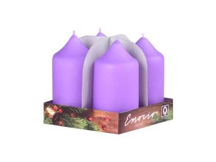 Emocio adventi henger 4 db 40x80 lila gyertya