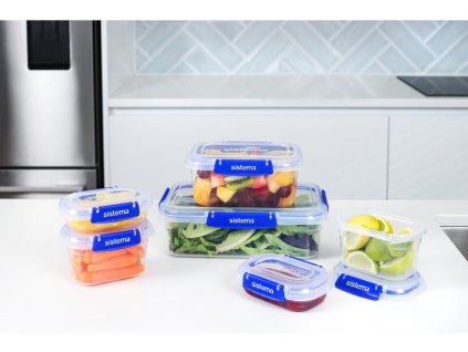 Sistema 6 darabos vízálló KLIP IT PLUS ételtároló készlet: 2x 180 ml, 2x 400 ml, 1x 1 l és 1x 2,2 l
