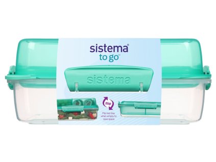 Sistema Divided Uzsonnásdoboz Elvitelre LunchStack Téglalap alakú 1,8 l, zöld