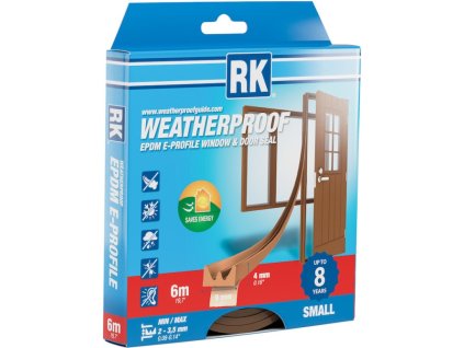 Ablak- és ajtótömítések EPDM – E-profil, barna 6 m