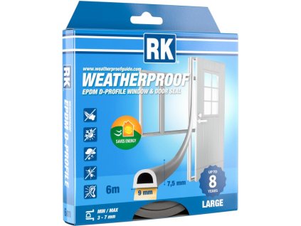 Ablak- és ajtótömítések EPDM – D-profil, szürke 6 m