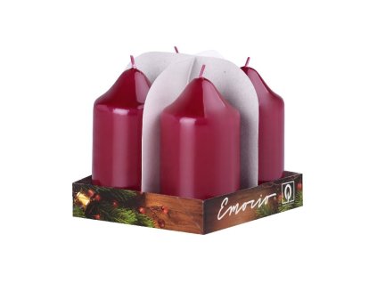 Emocio adventi henger 4 db 50x90 bordó gyertya