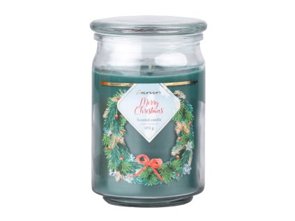 Emocio Merry Christmas – illatos gyertya üvegben 193×142 mm üvegtetővel