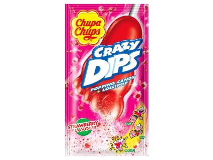 Chupa Chups nyalóka 14g Crazy Dips Eper
