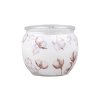 Emocio illatos gyertya üvegben, puha pamut dekorációval, 70x62mm