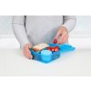Sistema Lunch Bento Cube osztott uzsonnásdoboz joghurtos tárolóedénnyel és 2 tálcával 1,25 l, kék
