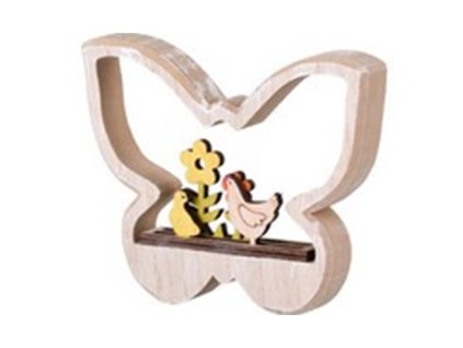 126189 dekorace motyl s kuratkem 155x22x130mm