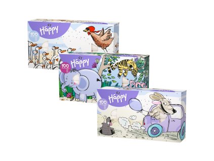 94792 bella happy kapesniky mix 100 ks slon pes husy