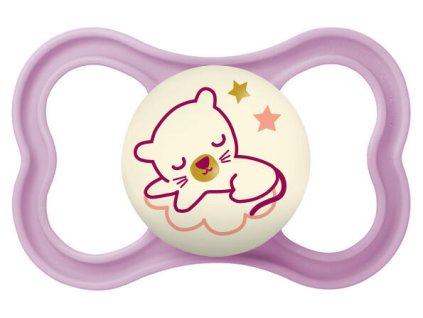 MAM PACIFIER AIR NIGHT 6+, purple/tiger