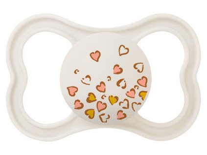 MAM PACIFIER AIR 6+, white/heart