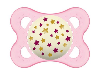 MAM PACIFIER NIGHT 0+, pink/stars