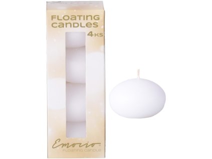 Emocio Floating white candles, 4 pcs in a box