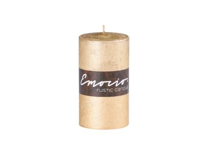 Emocio Rustic cylinder gold candle 60x110mm