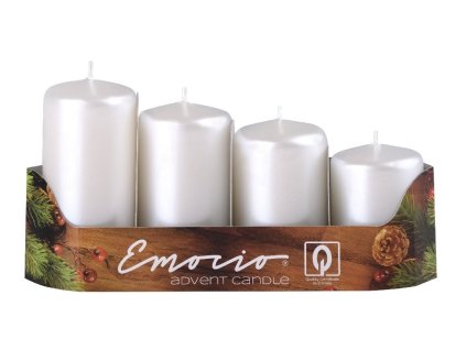 Emocio Advent Candles 4pcs 40mm Pearl White Candles