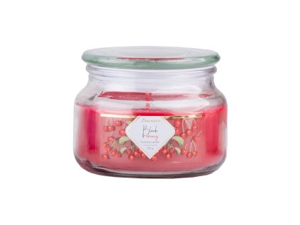 Emocio scented candle in glass Black Cherry with glass lid 100x79mm