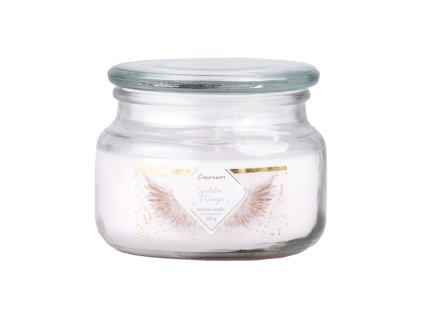 Emocio scented candle in glass Golden Wings with glass lid 100x79mm