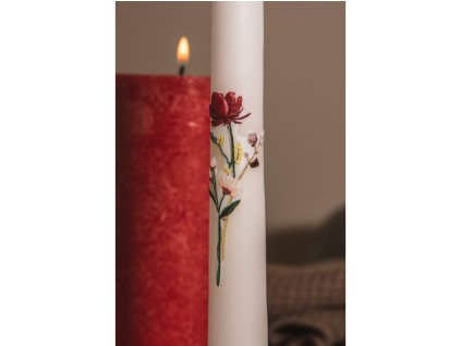 Conical candle Wild Flowers 22x240mm