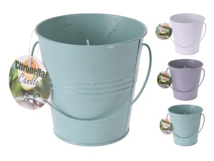 Citronella tin bucket MIX colors, 105x105mm