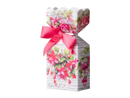 Soap "Have a nice day" with Fuchsia in a box, pink 90g