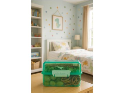 Sistema Lunch Cube Divided Snack Box with 2 Compartments 1.4 l, Mint